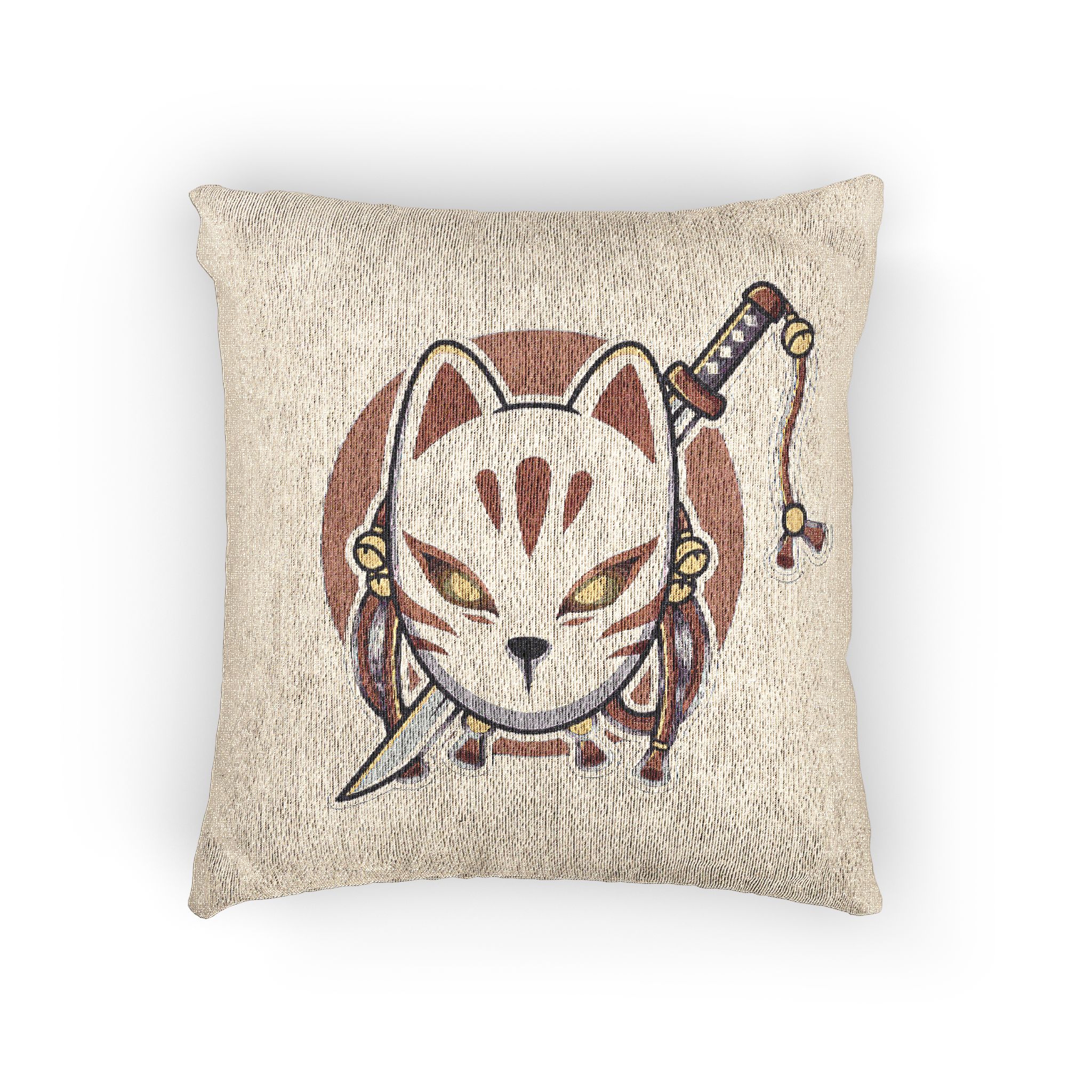 Kitsune Sword Woven Pillow