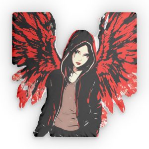 Whimsical Angel Girl Vector Illustration Custom Shaped Pillows