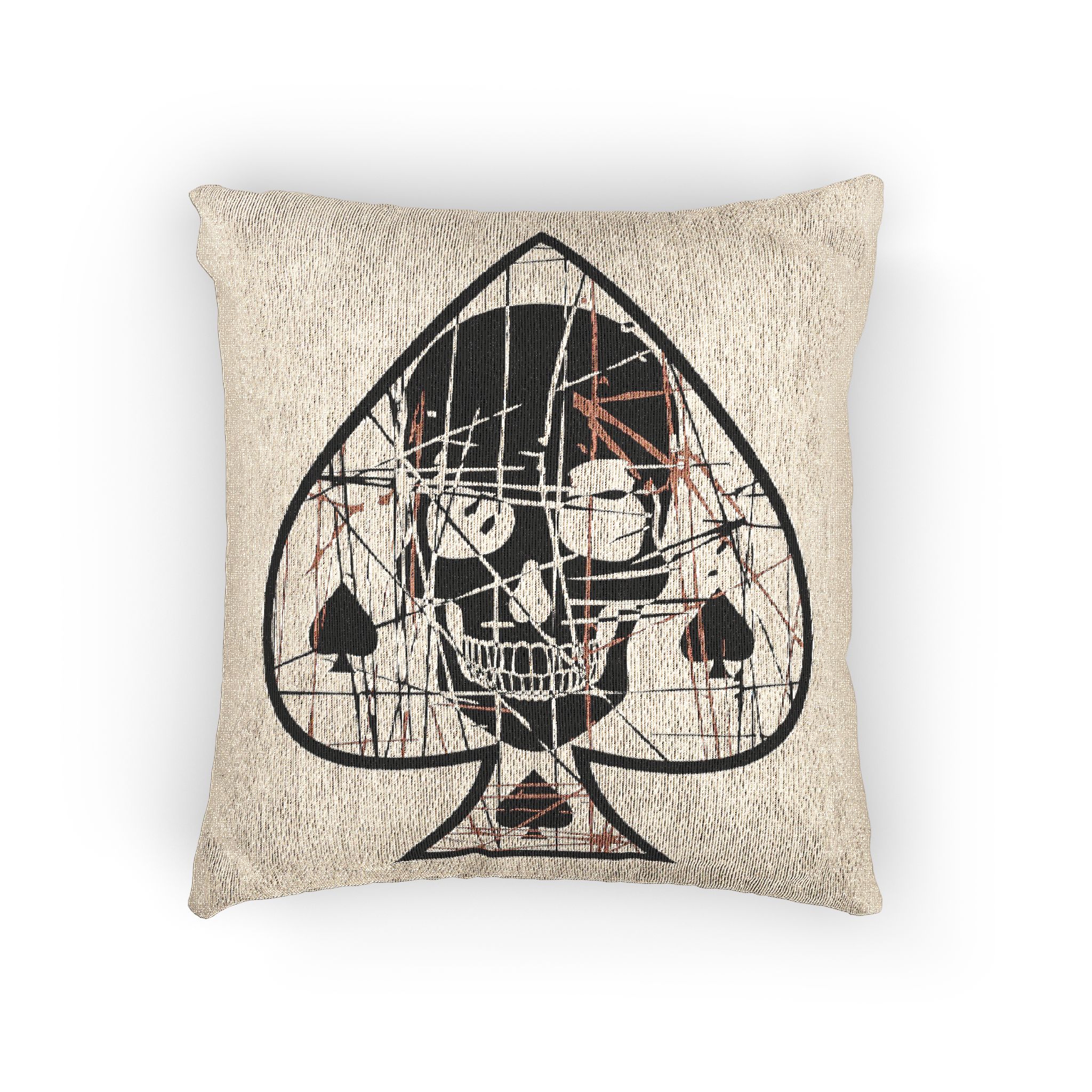 Ace Spades With Skull Grunge Vintage Design T Shirts(5) Woven Pillow