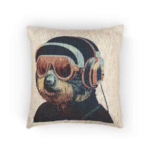 Funny Sloth Music Smiling Sloth Woven Pillow
