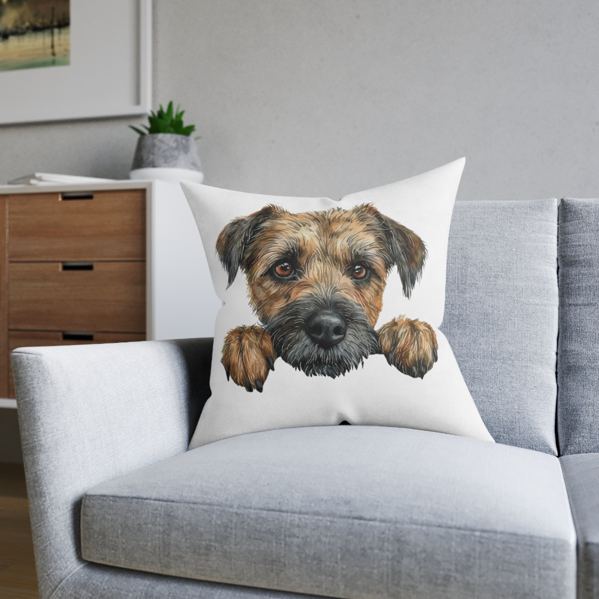 Dogs 28 Square Pillow Pink Back - Image 12