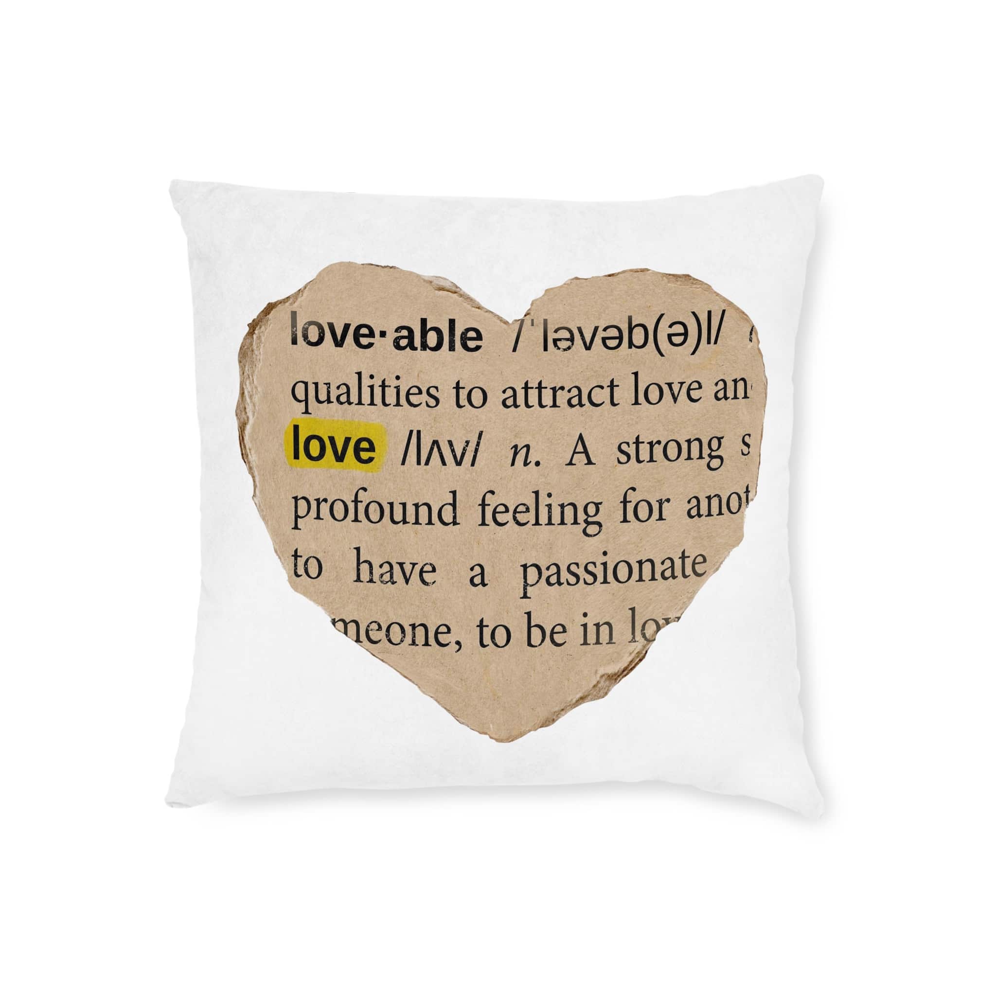 Love Definition Png Sticker Ripped Paper Ephemera Transparent Background Square Pillow Pink Back - Image 5