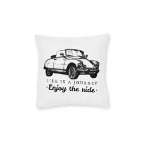 Life Is A Journey Enjoy the Ride 4 Square Pillow Pink Back