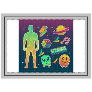 Gradient Rave Sticker Set Throw Pillow