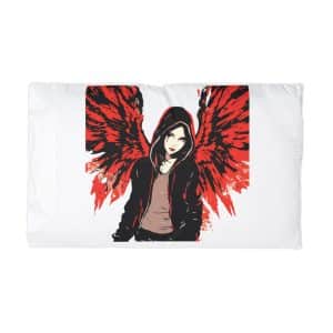Whimsical Angel Girl Vector Illustration Microfiber Pillowcase