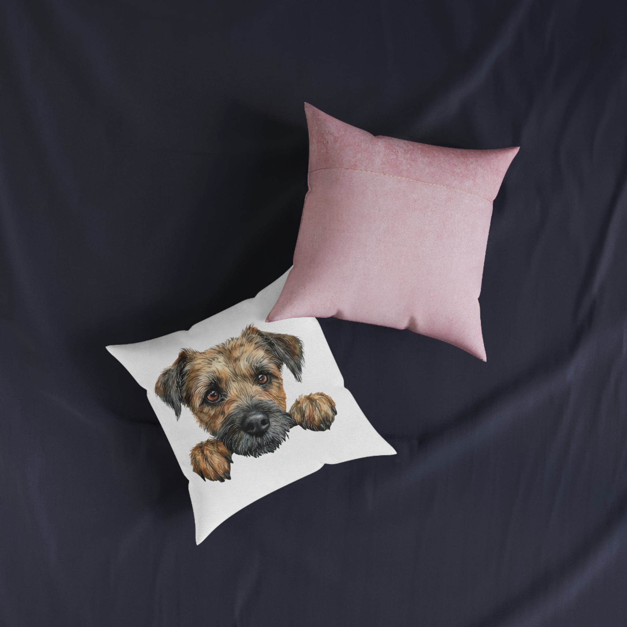 Dogs 28 Square Pillow Pink Back - Image 7