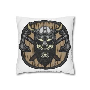 Viking Skull Square Poly Canvas Pillowcase