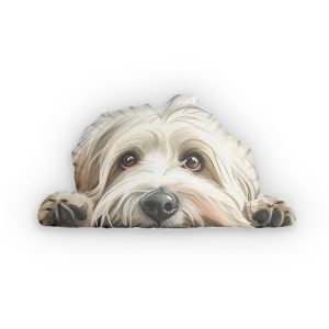 White Dog 2 Custom Shaped Pillows