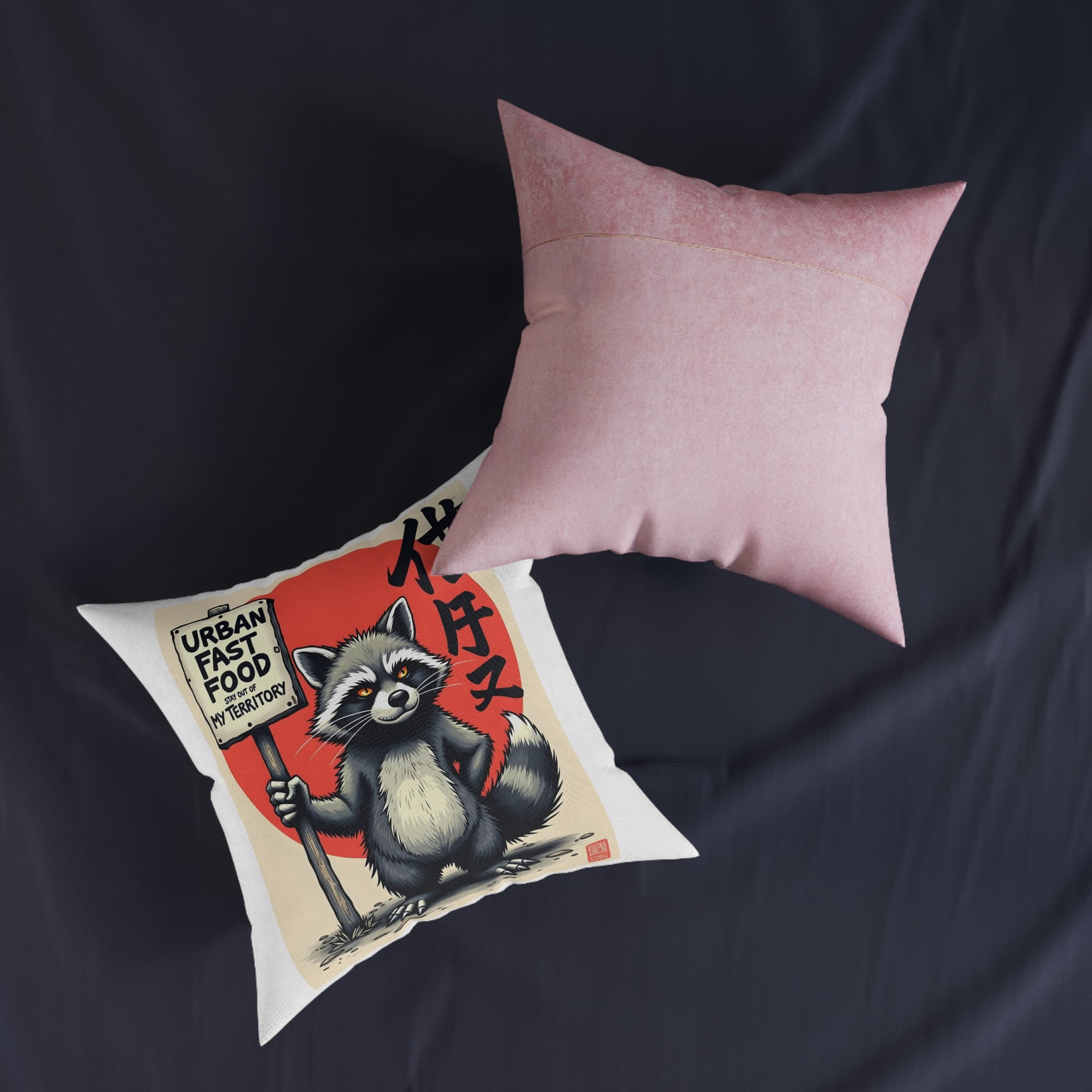 Urban Fast Food Copia Square Pillow Pink Back - Image 11
