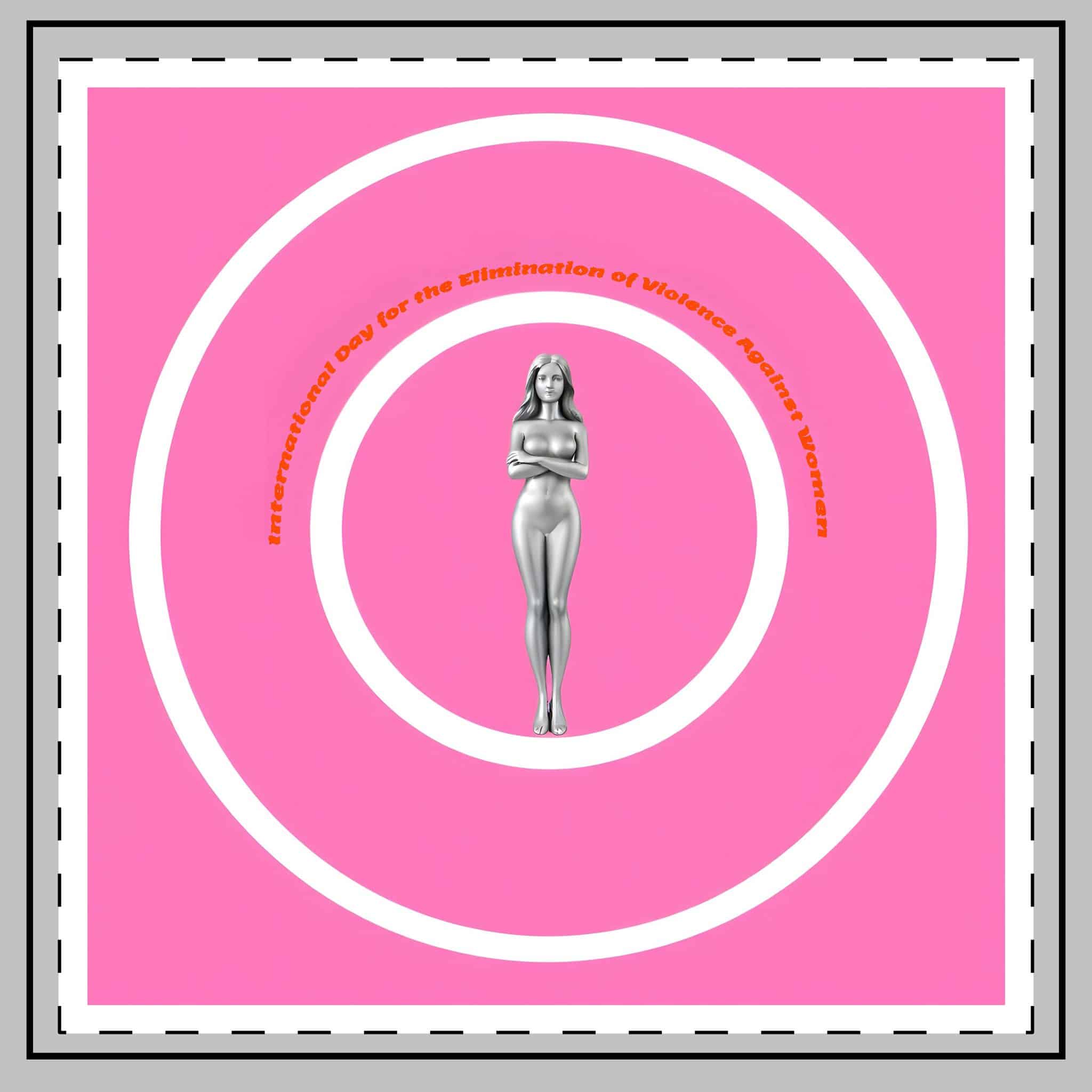 Vector International Day Elimination Violence Against Women Poster Banner Throw Pillow - Image 2