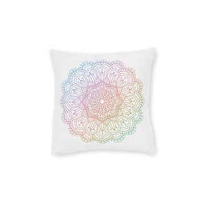 Mandala Design In Rainbow Colours 2203 Square Pillow Pink Back