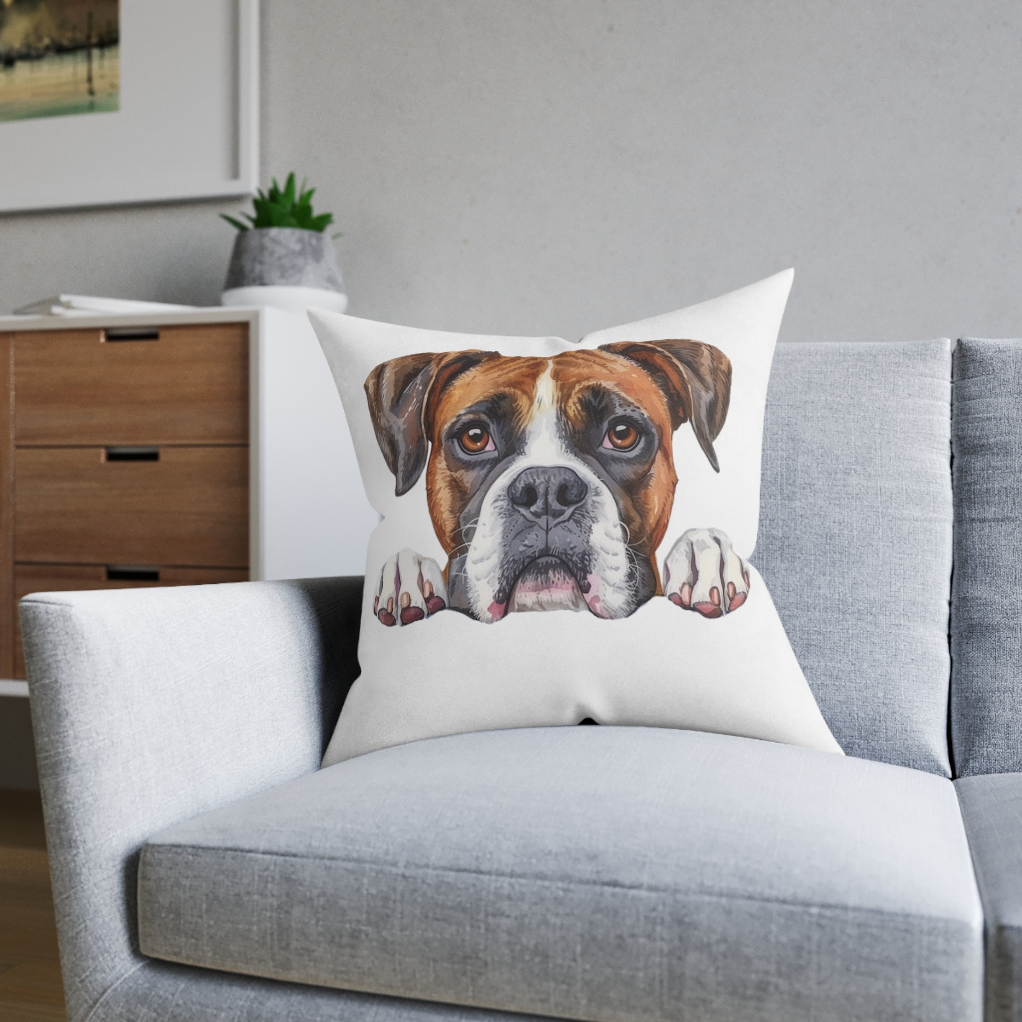 Dogs 27 Square Pillow Pink Back - Image 12
