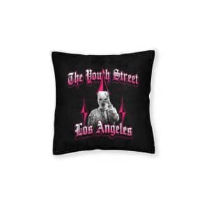 The Youth Street Vintage Fashion Square Pillow Pink Back