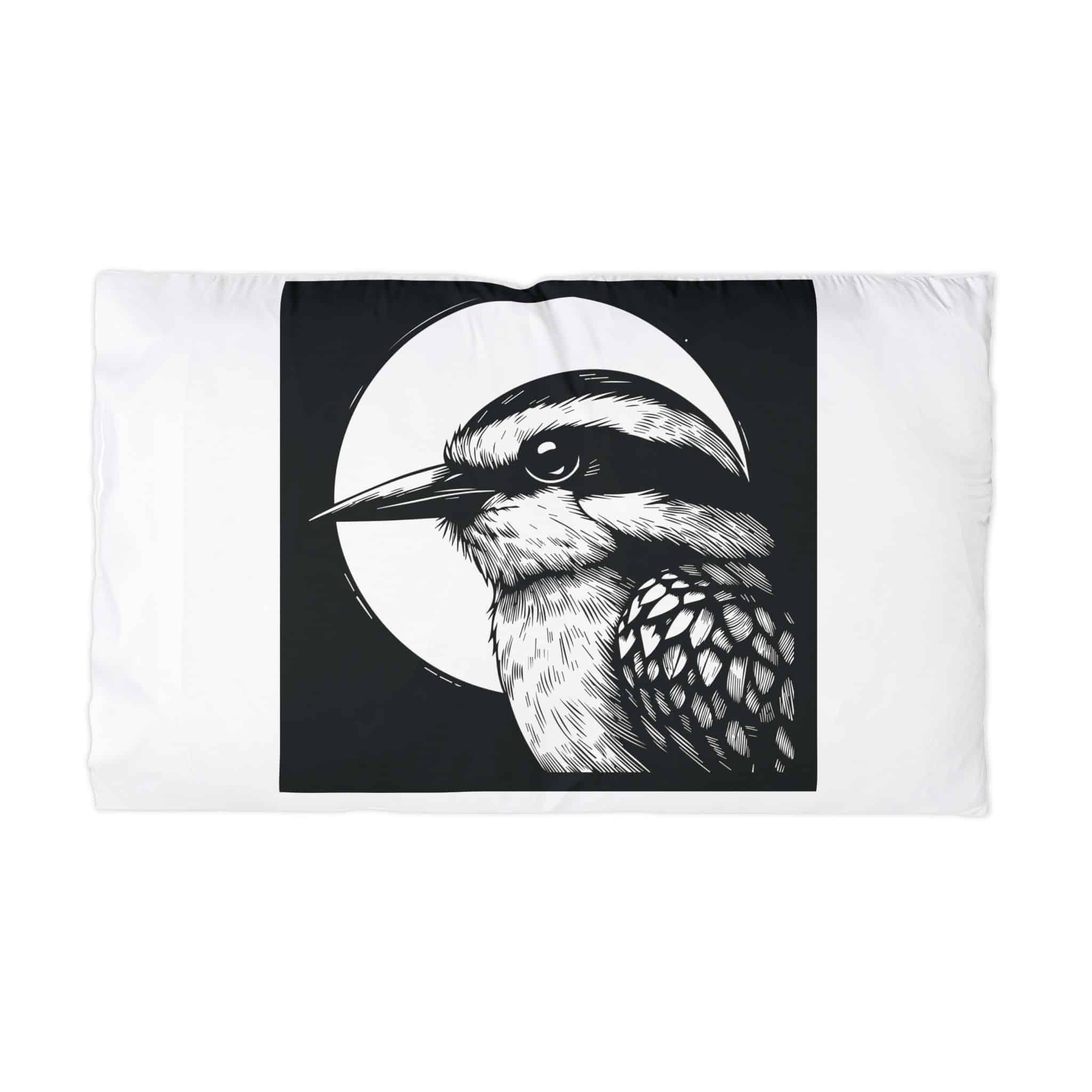 Chickadee Bird Ink Drawing Sitting Flying Birds Black White Illustration Microfiber Pillowcase