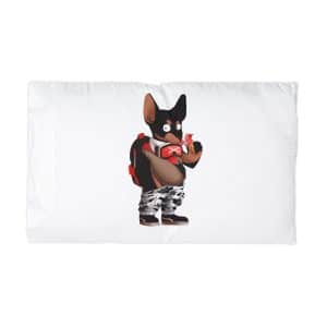 Cool Little Mice Eat Ice Cream Mascot Design Cartoon Illstration Microfiber Pillowcase