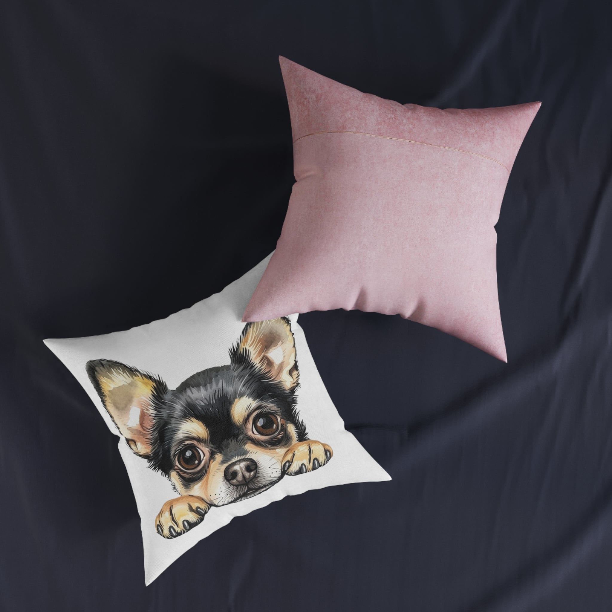 Dogs 30 Square Pillow Pink Back - Image 11