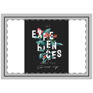 Experience Slogan Tropical Flowers Vector Illustration Black Background Throw Pillow