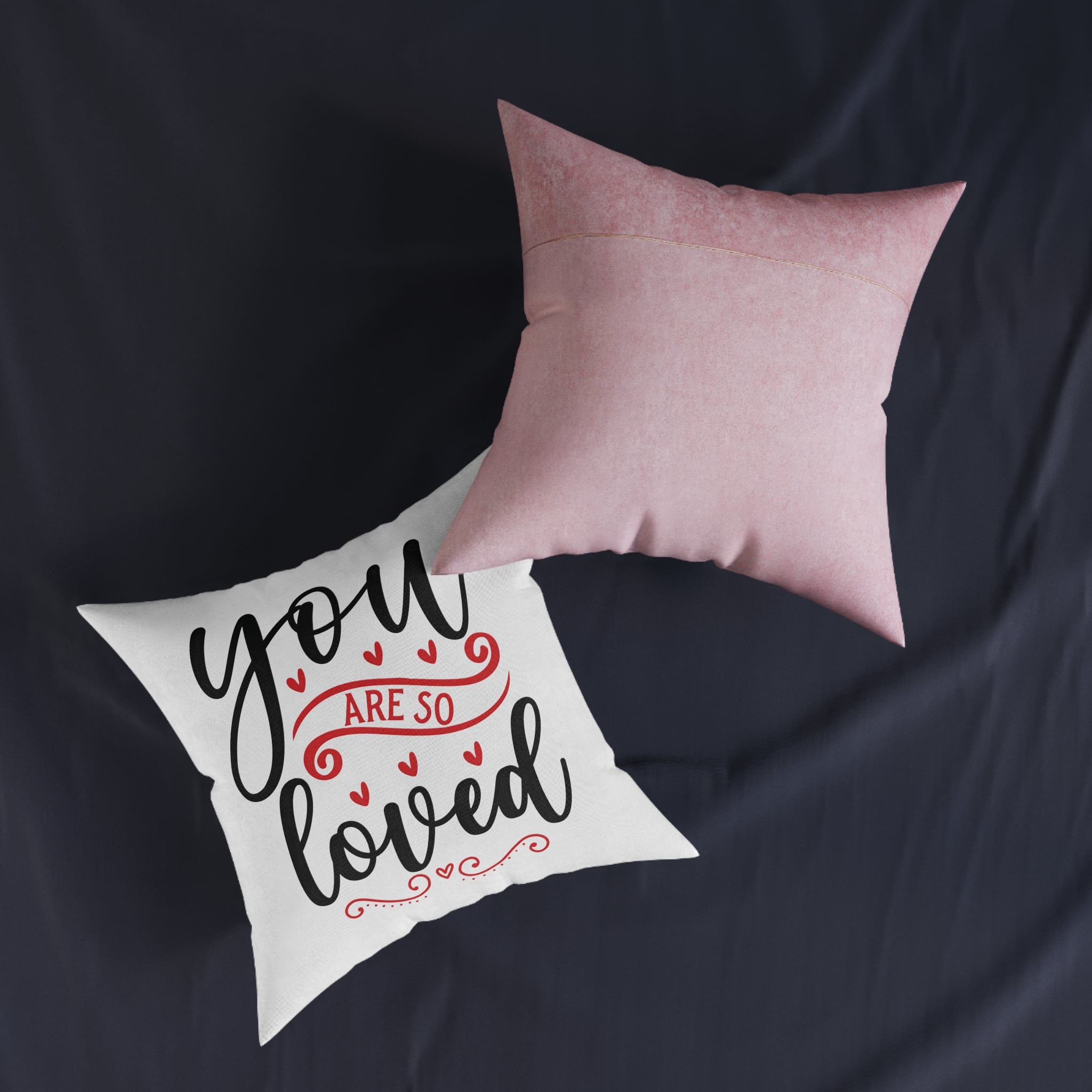 You Are So Loved 1 Square Pillow Pink Back - Image 11