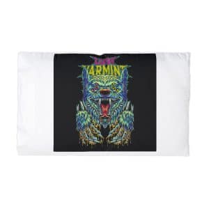 Three Eyed Wolf With Text Illustration Microfiber Pillowcase