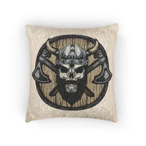 Viking Skull Woven Pillow