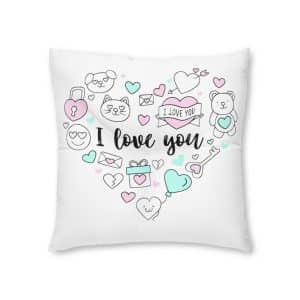 I Love You Be My Valentine Tufted Floor Pillow Square