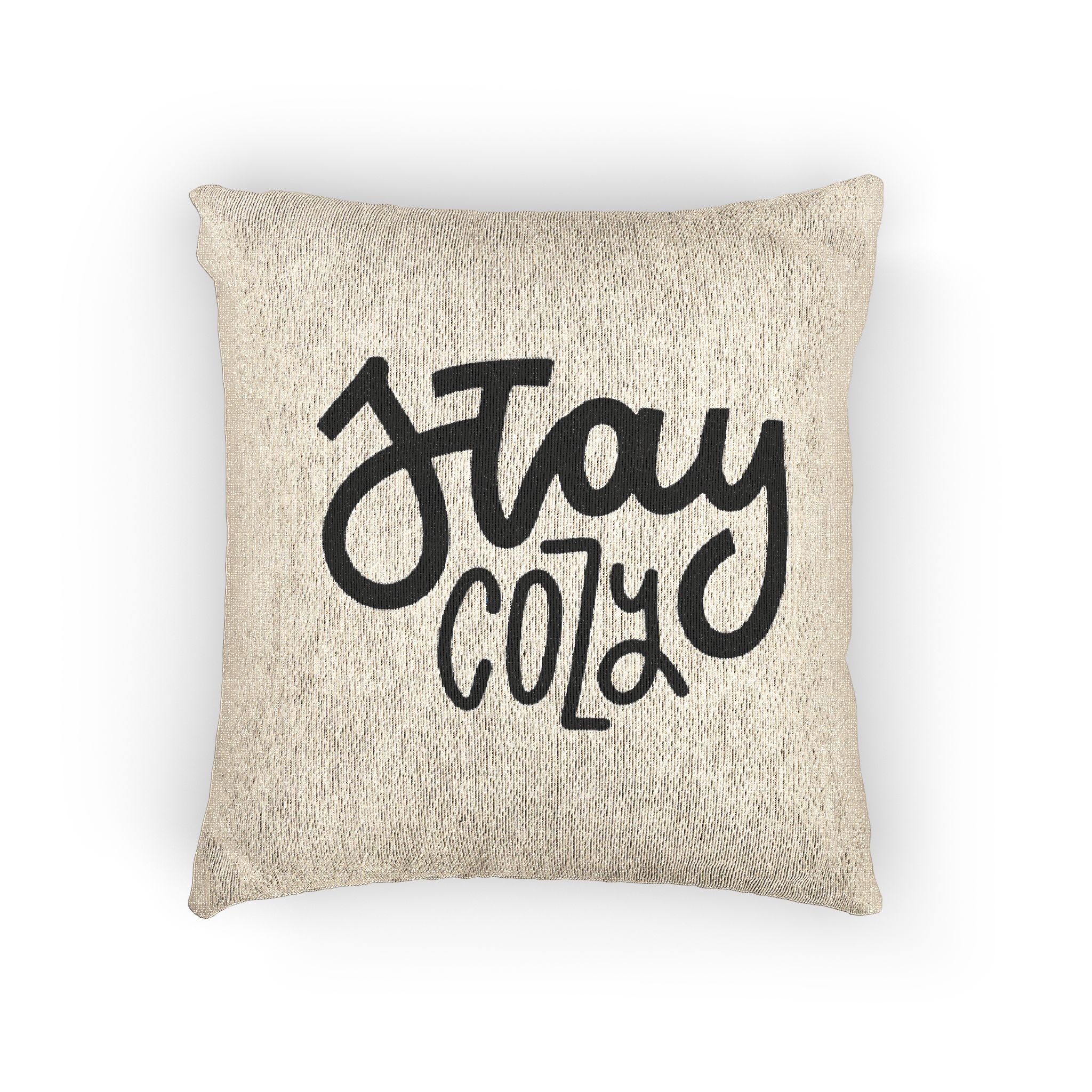 Stay Cozy Hand Written Lettering Quote Hygge Phrase Winter Autumn Time Modern Calligraphy Po Woven Pillow