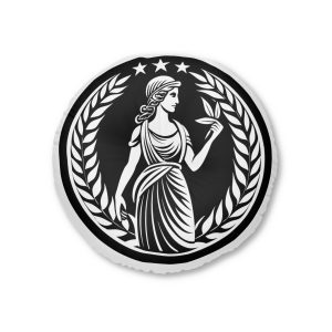 Greek Goddess Logo Design Vector Illustration Tufted Floor Pillow Round