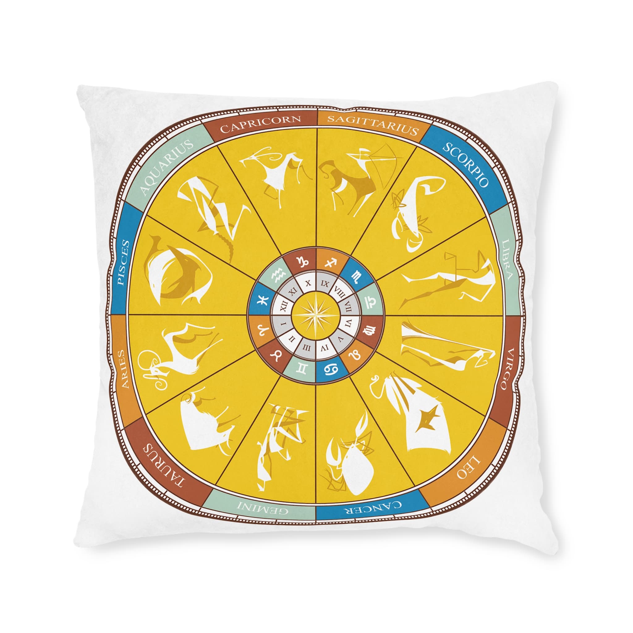 Zodiac Signs Square Pillow Pink Back - Image 9