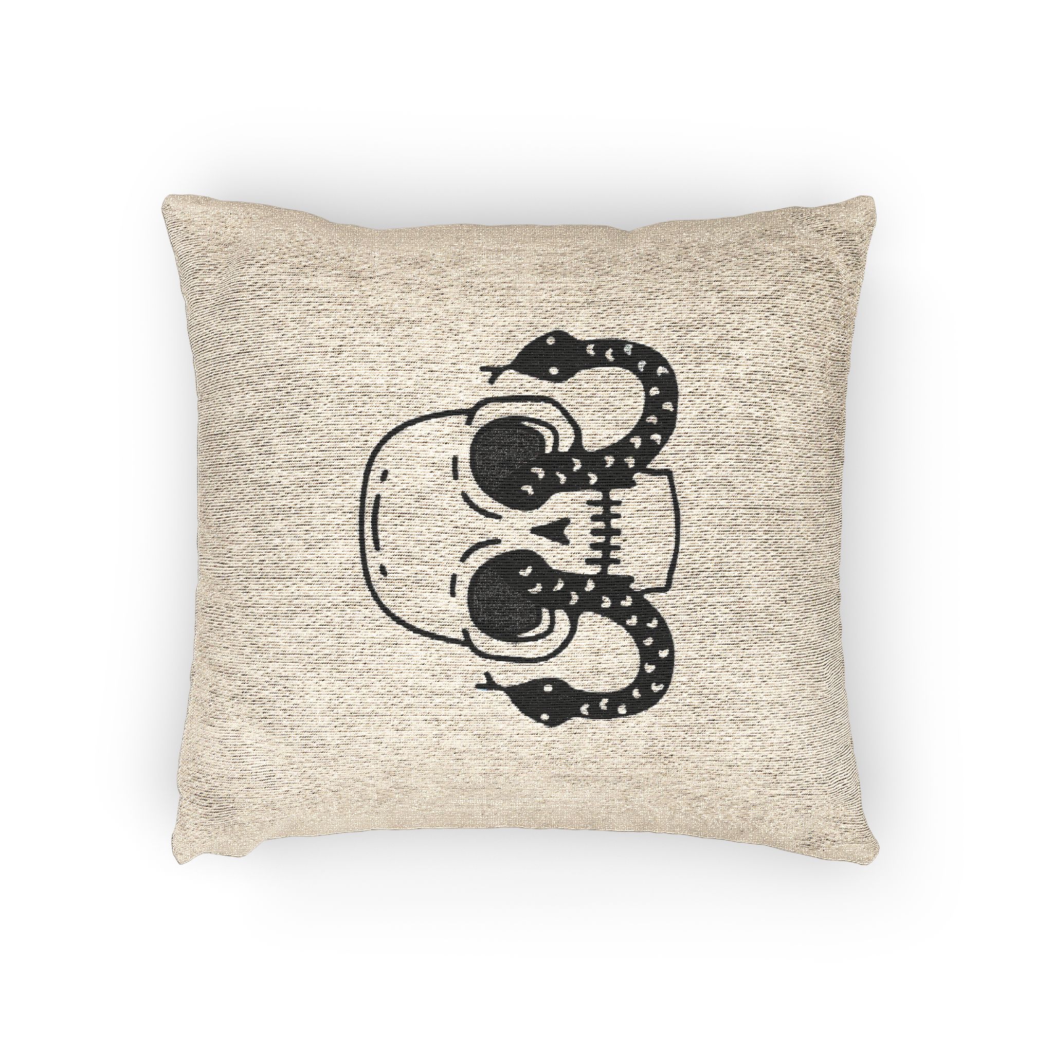 Cool Skull Head With Snakes Eyes Illustration T Shirt Sticker Apparel Merchandise Woven Pillow - Image 2