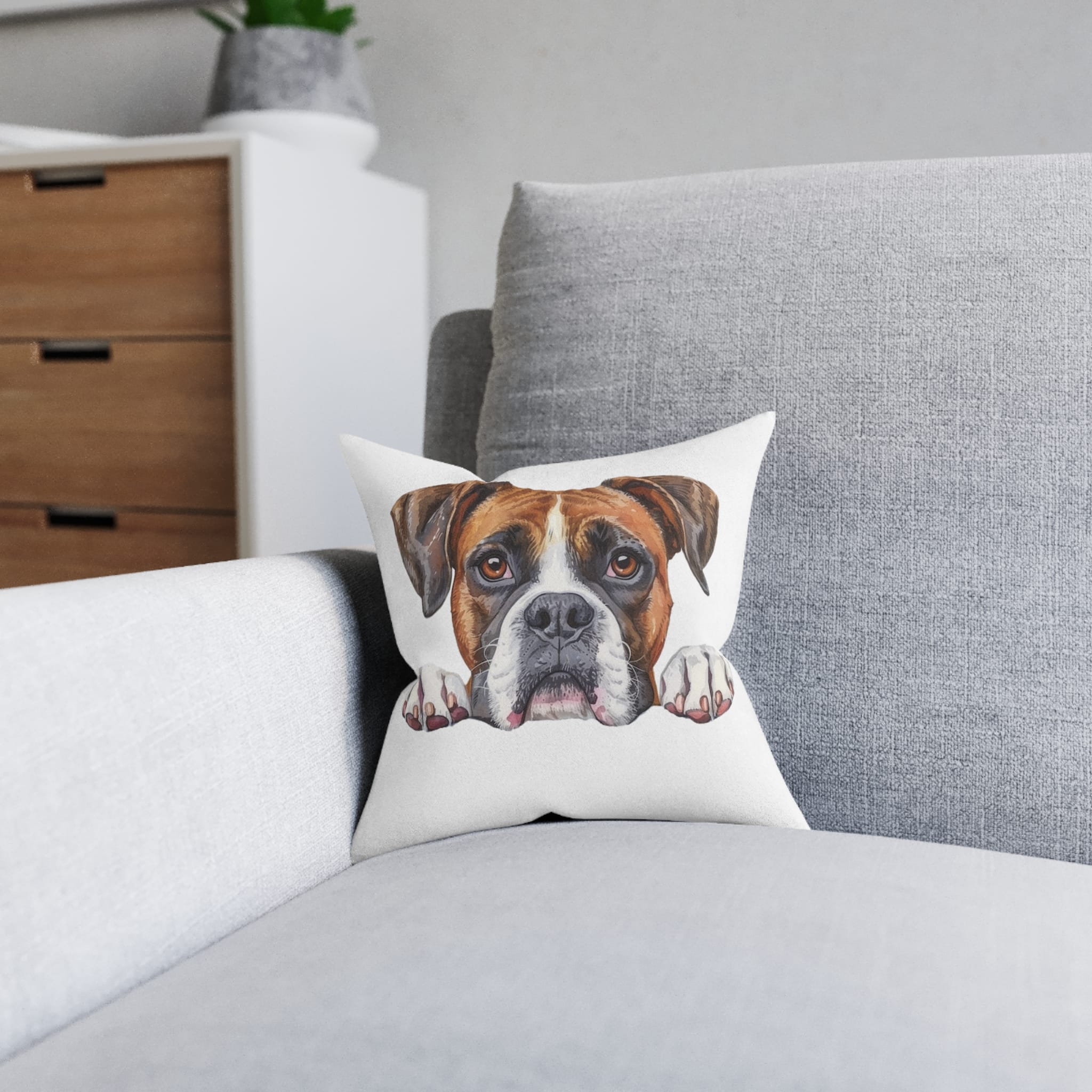 Dogs 27 Square Pillow Pink Back - Image 4
