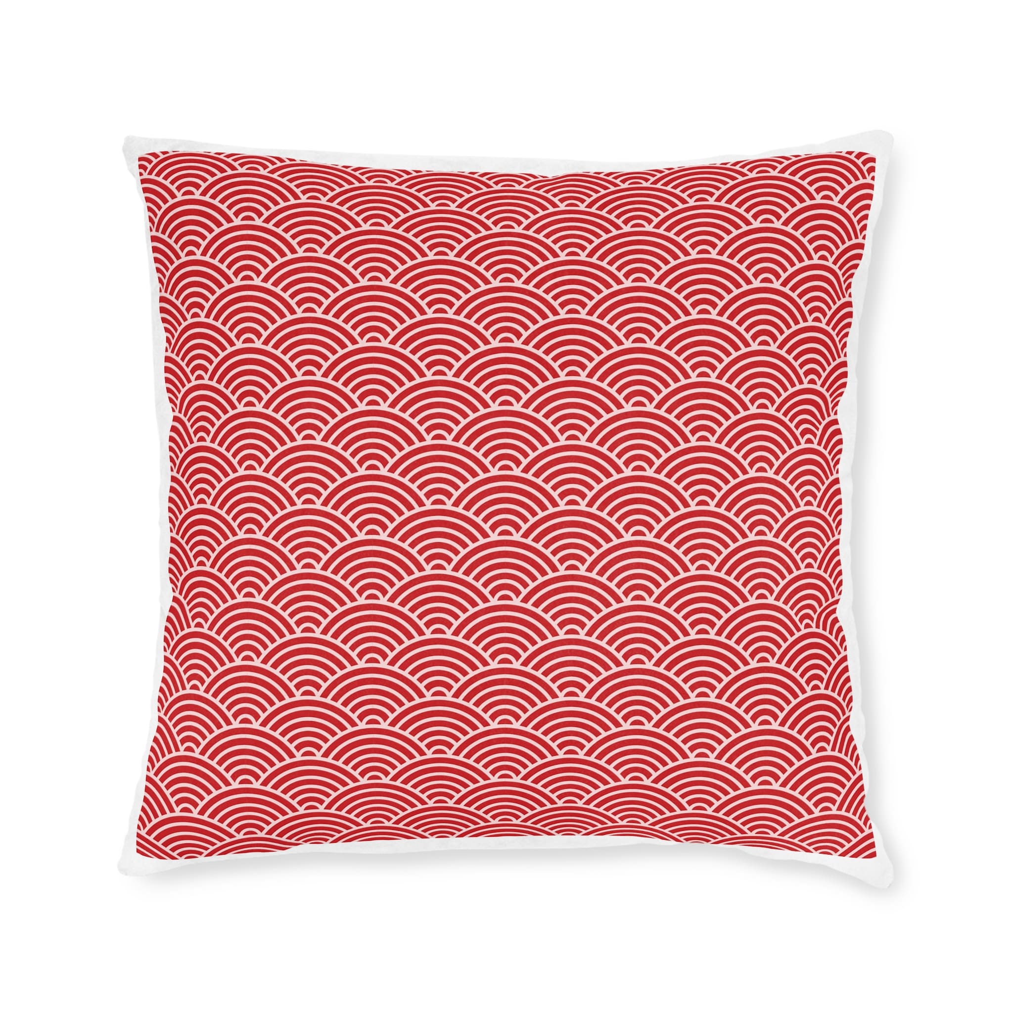 Japanese Wave Seamless Pattern Background Square Pillow Pink Back - Image 9