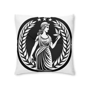Greek Goddess Logo Design Vector Illustration Tufted Floor Pillow Square