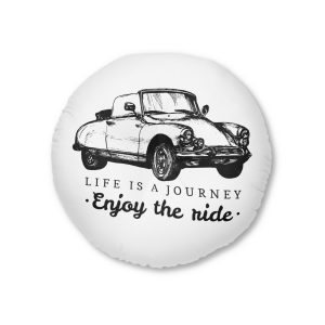 Life Is A Journey Enjoy the Ride 4 Tufted Floor Pillow Round