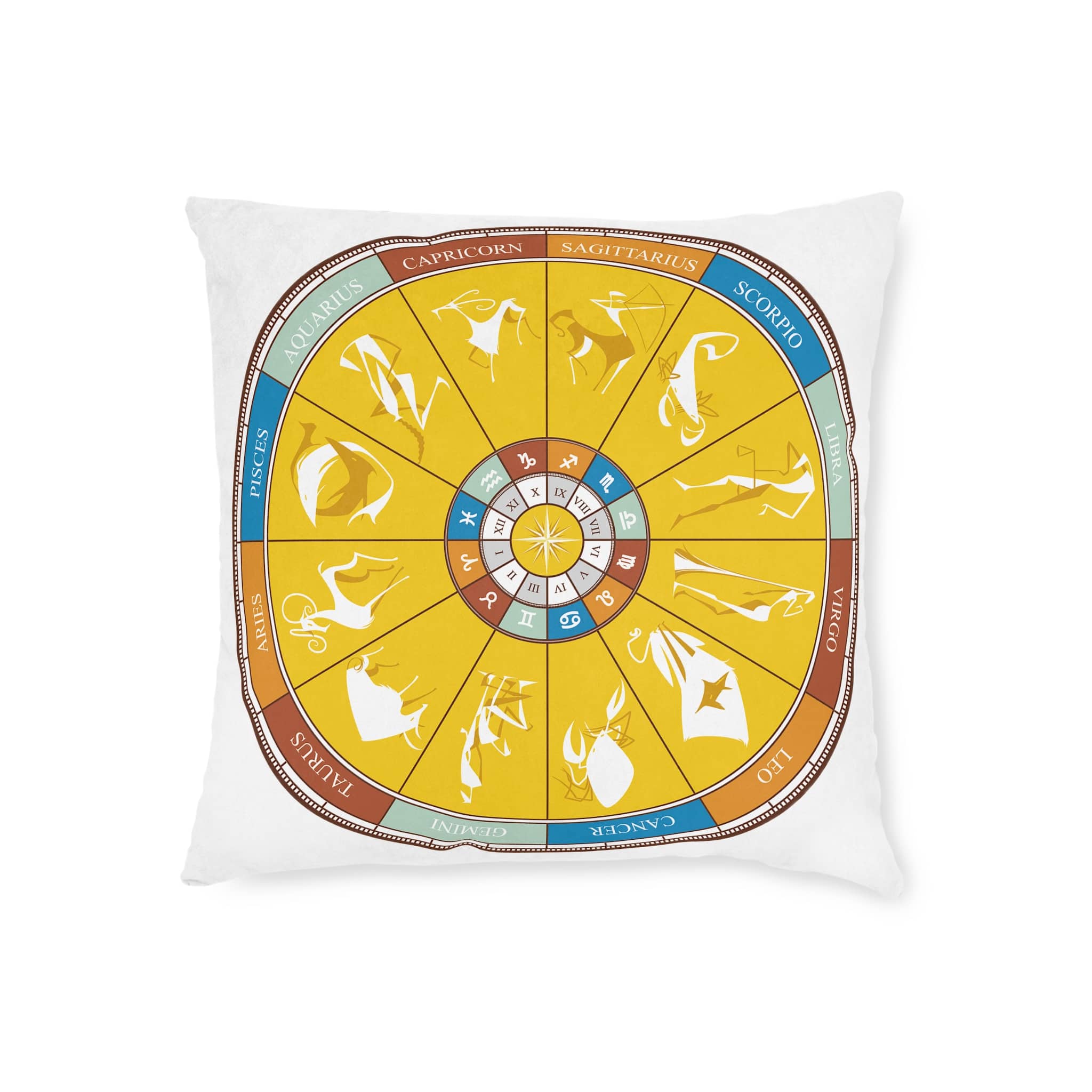 Zodiac Signs Square Pillow Pink Back - Image 5