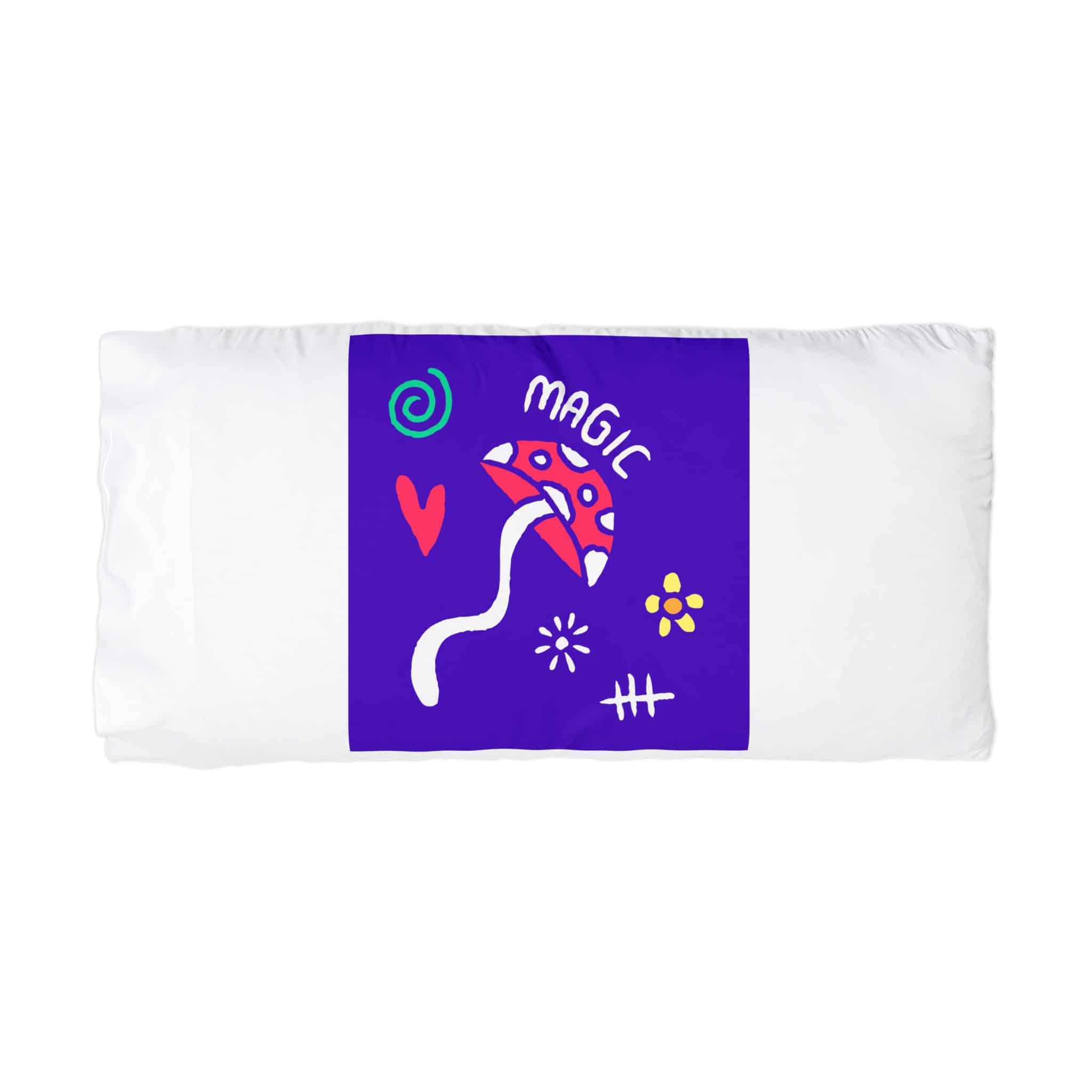 Abstract Magic Mushroom Cartoon Illustration T Shirt Sticker Microfiber Pillowcase - Image 3