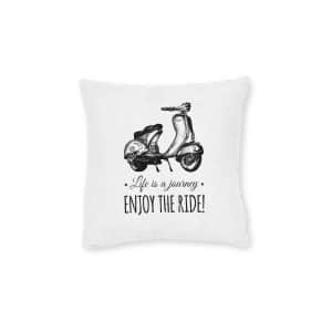 Life Is A Journey Enjoy the Ride 2 Square Pillow Pink Back