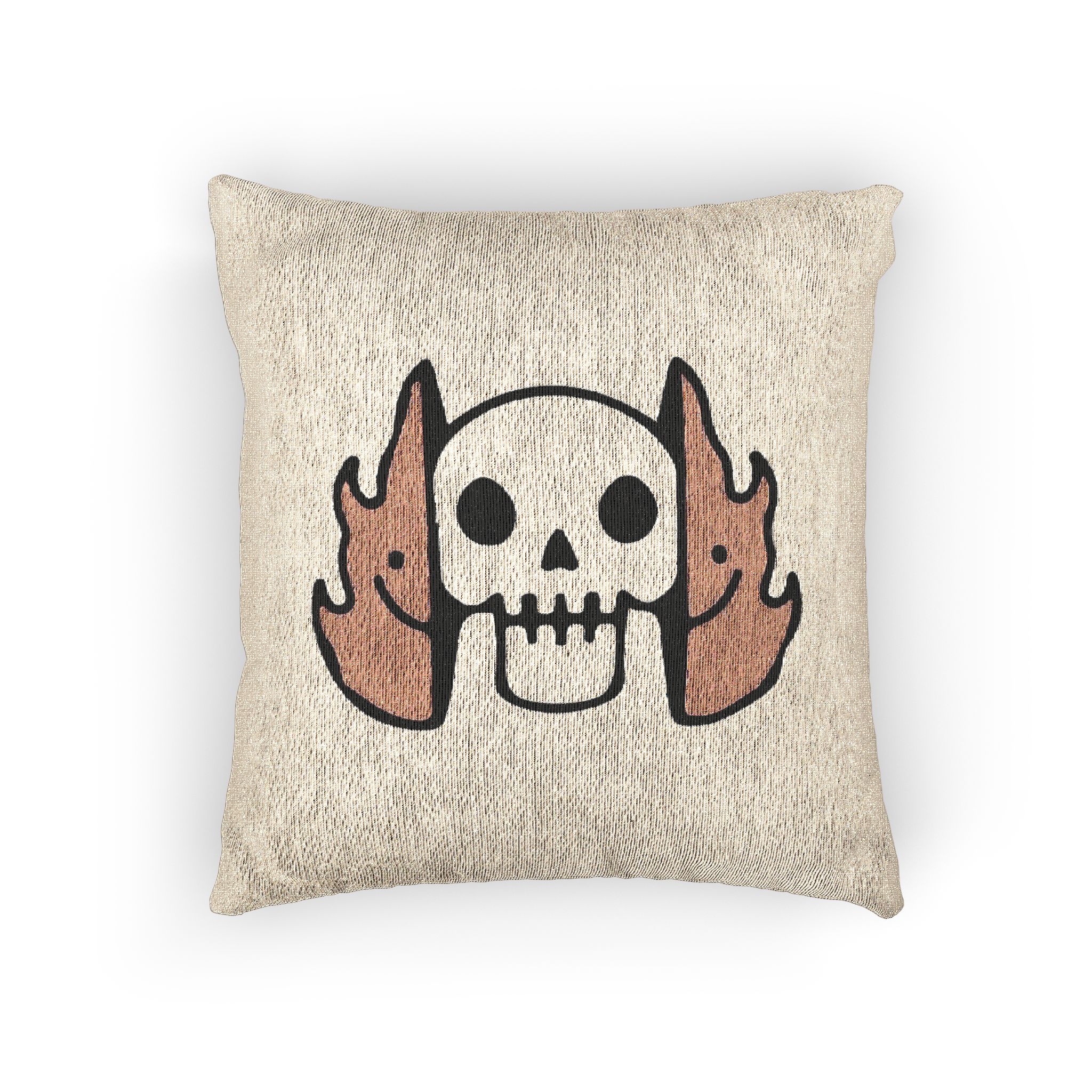 Cool Two Half Fire With Skull Face Inside Illustration Street Wear T Shirt Woven Pillow - Image 3