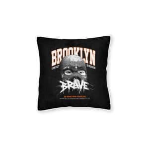 Brooklyn Street Division Street Vintage Fashion Square Pillow Pink Back