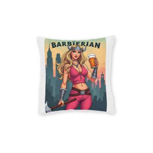 Barbierian (2) Square Pillow Pink Back
