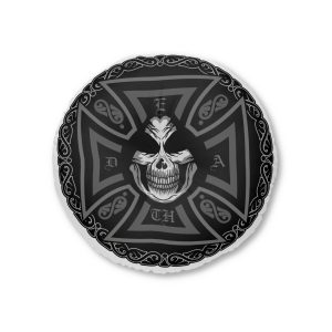 Gothic Sign With Skull Grunge Vintage Design T Shirts Tufted Floor Pillow Round