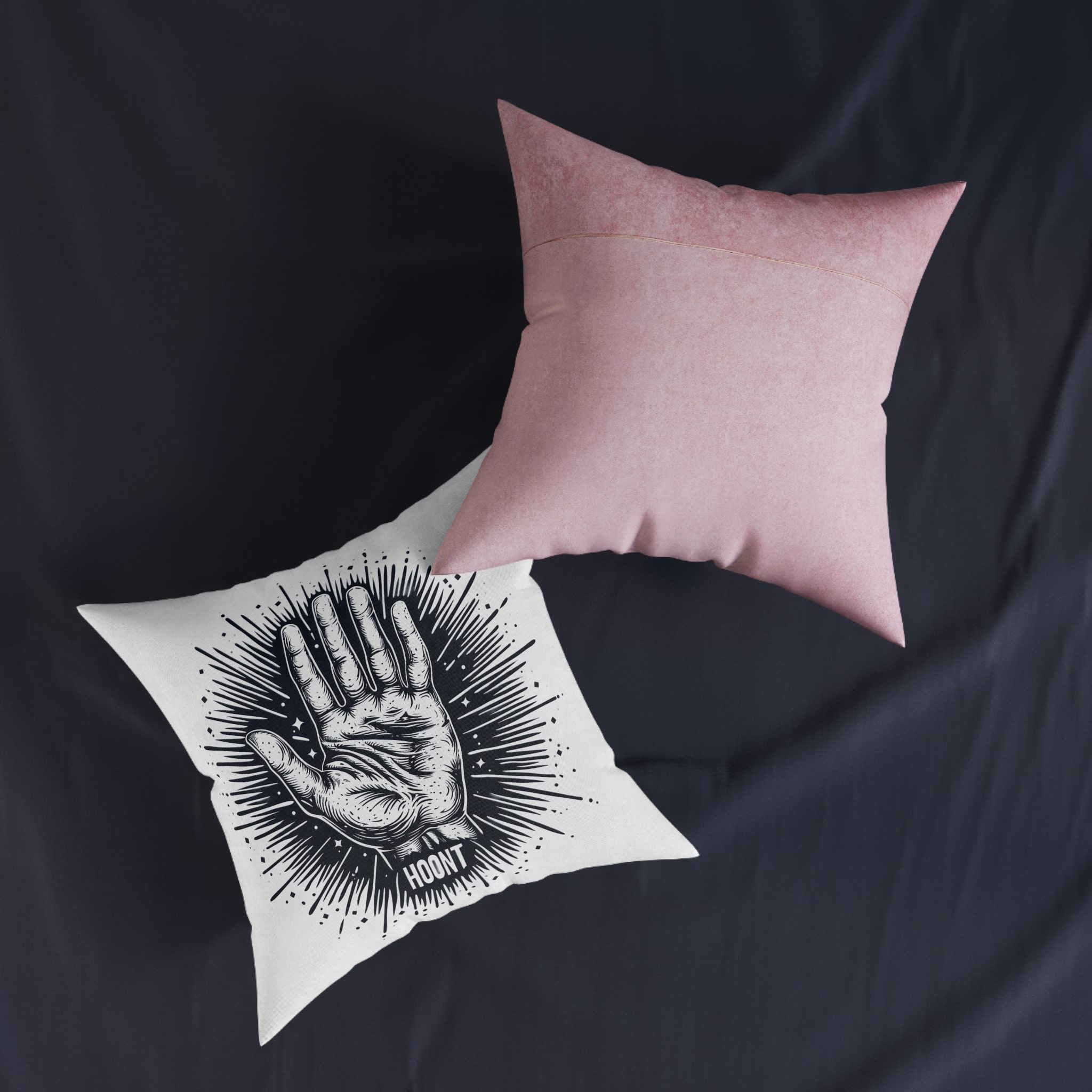 Hoont Square Pillow Pink Back - Image 11