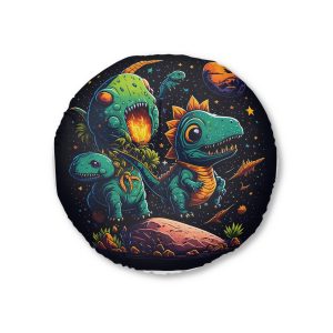 Cosmic Rex Tufted Floor Pillow Round
