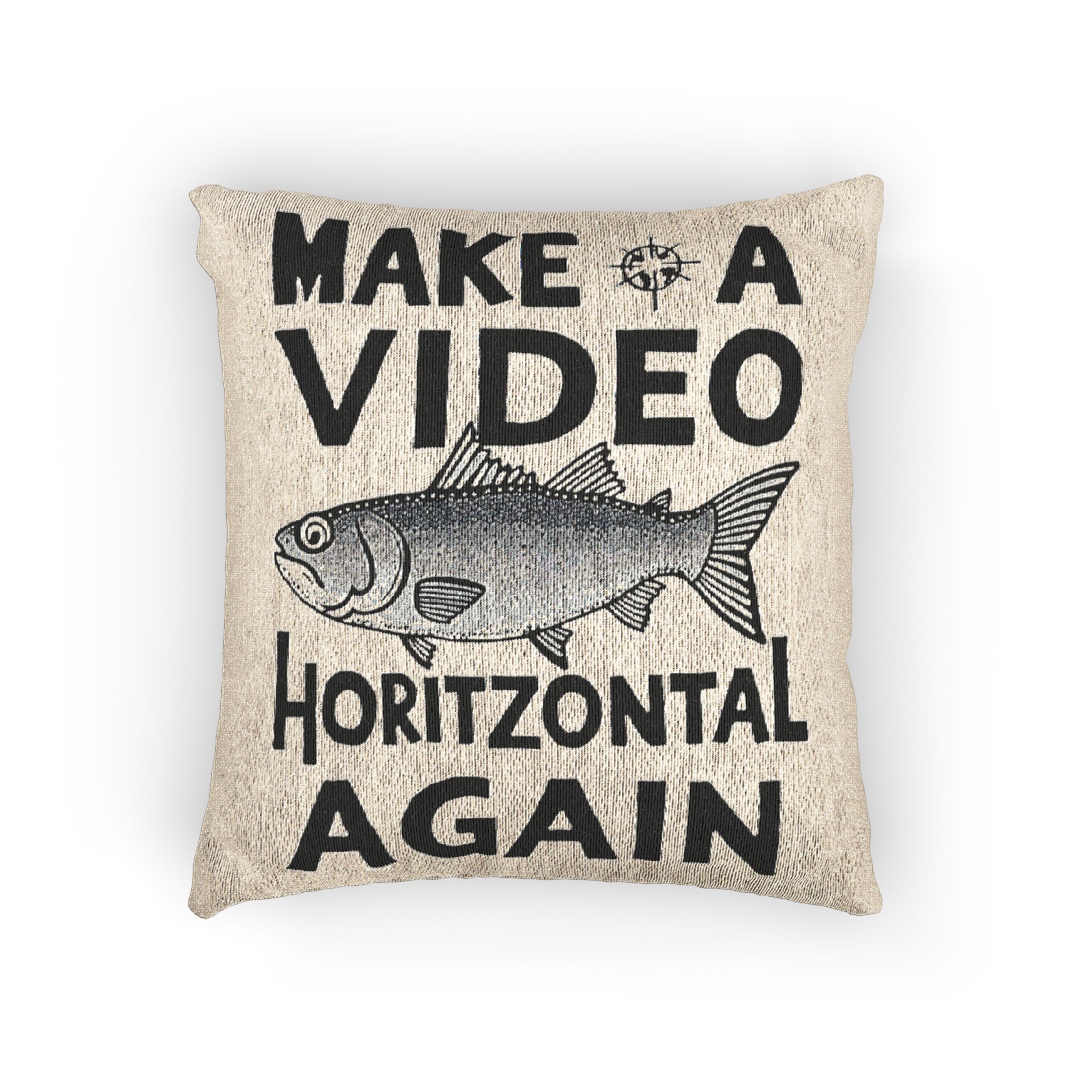 Make A Video Horizontal Again Woven Pillow