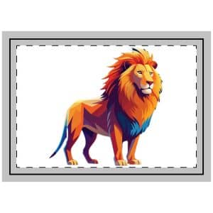 Vibrant Colorful Lion Vector Art Illustration Throw Pillow