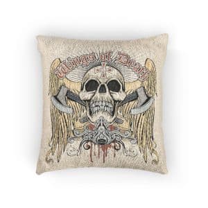 Gothic Sign With Skull Grunge Vintage Design T Shirts (30) Woven Pillow
