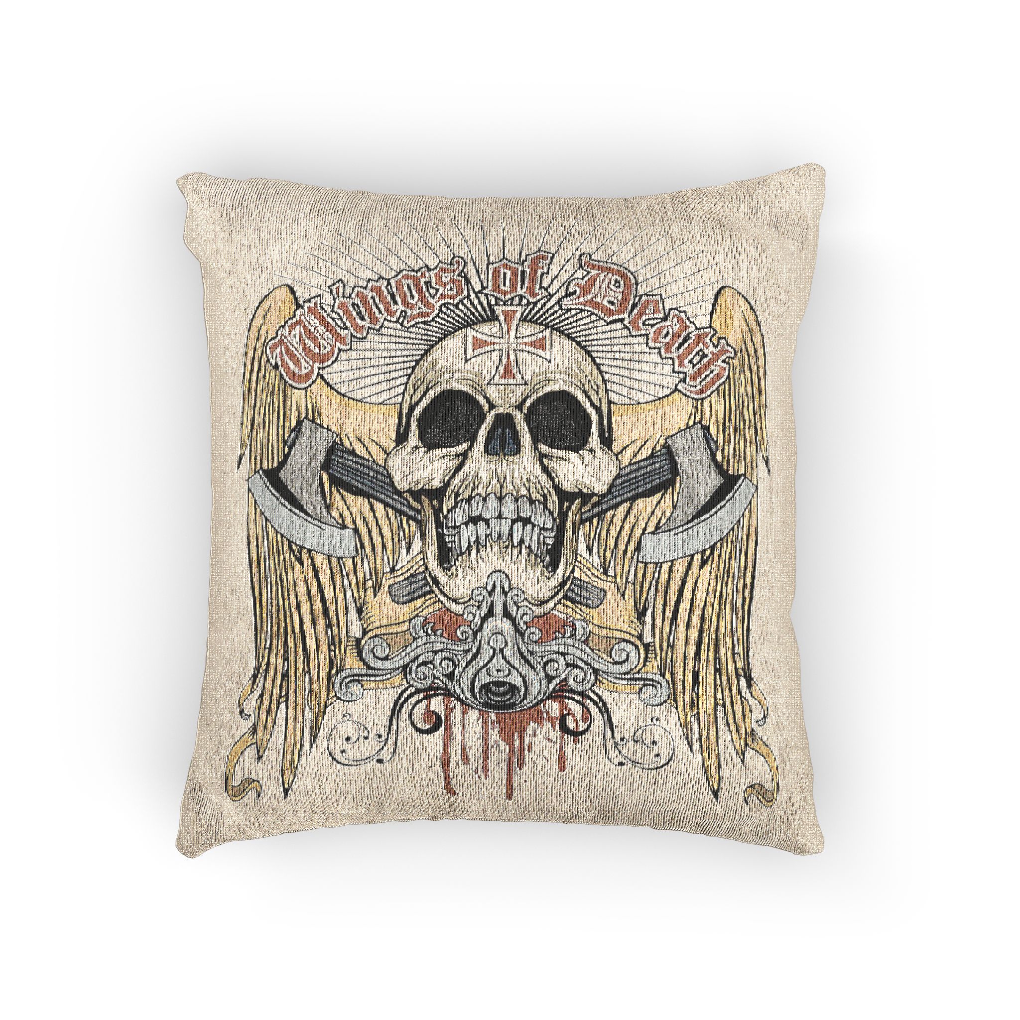 Gothic Sign With Skull Grunge Vintage Design T Shirts (30) Woven Pillow