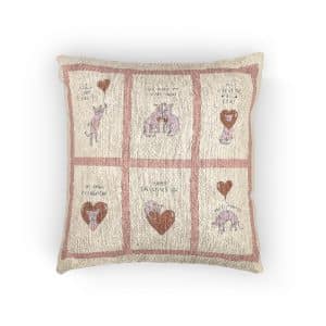 Valentines Day Sphinx Cats Hearts Line Illustrations Postcards Set Woven Pillow