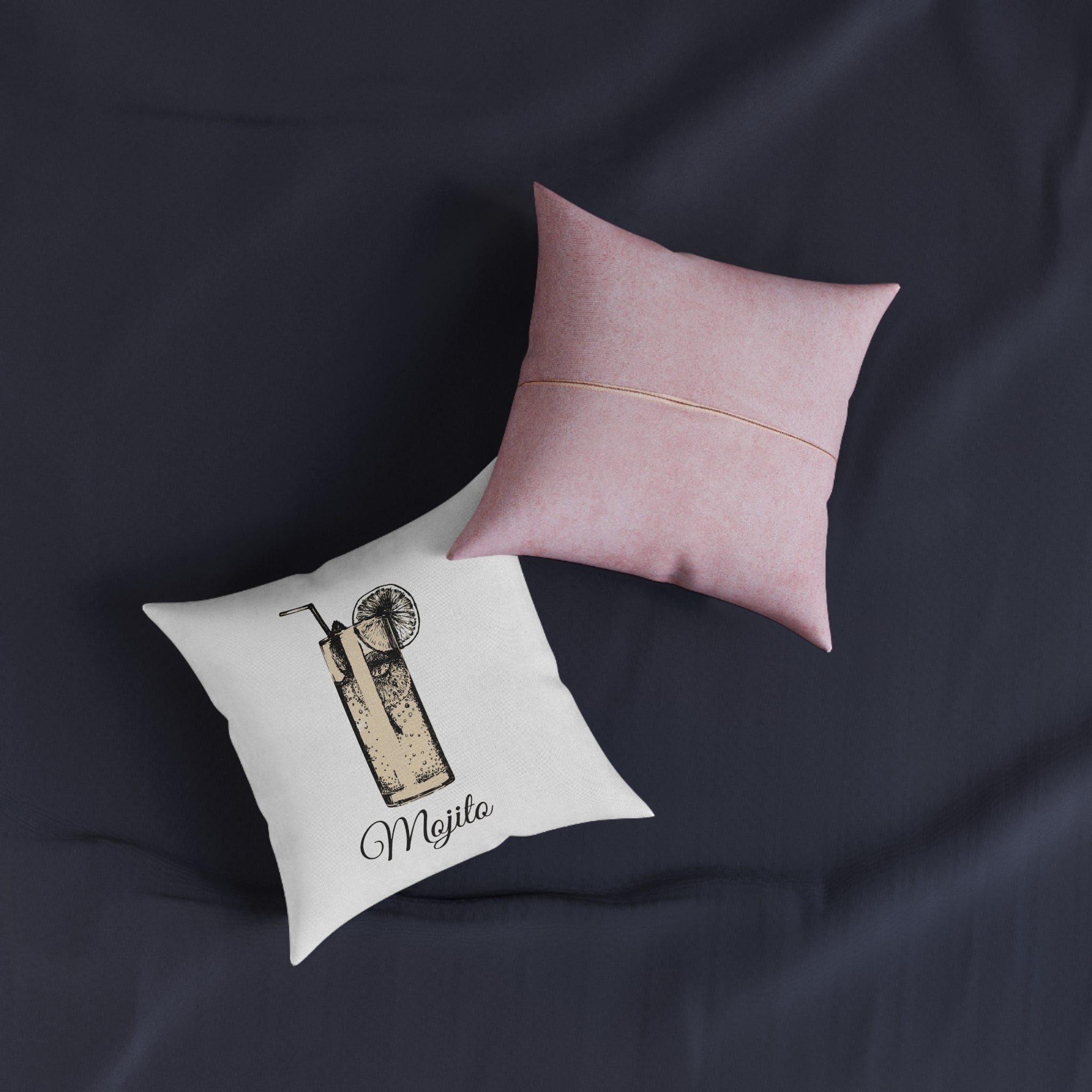 Mojito Copia Square Pillow Pink Back - Image 3