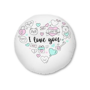 I Love You Be My Valentine Tufted Floor Pillow Round