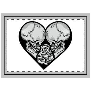 Gothic Sign With Skull Heart Grunge Vintage Design T Shirts Throw Pillow